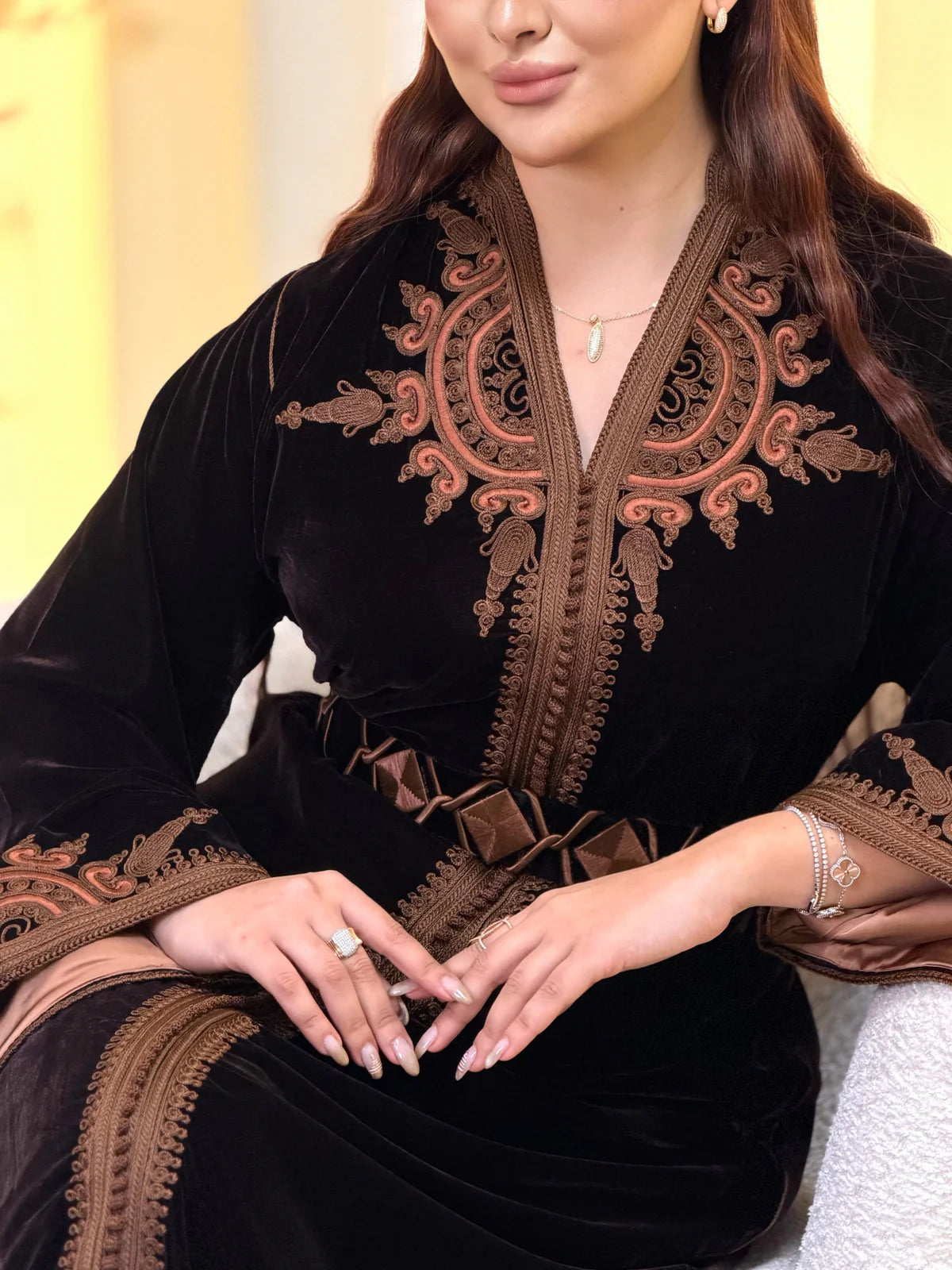 Ayla Black Kaftan – Handcrafted Moroccan Dress