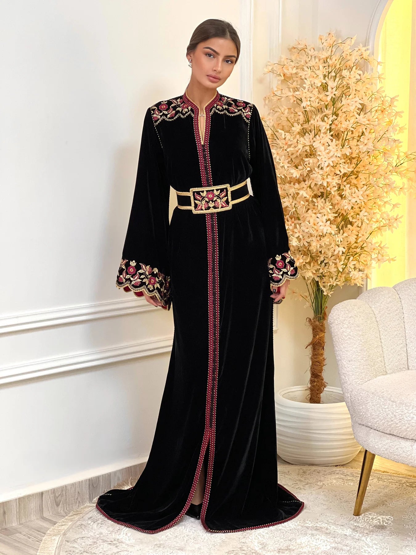 Lamiaa Black Kaftan – Handcrafted Moroccan Dress