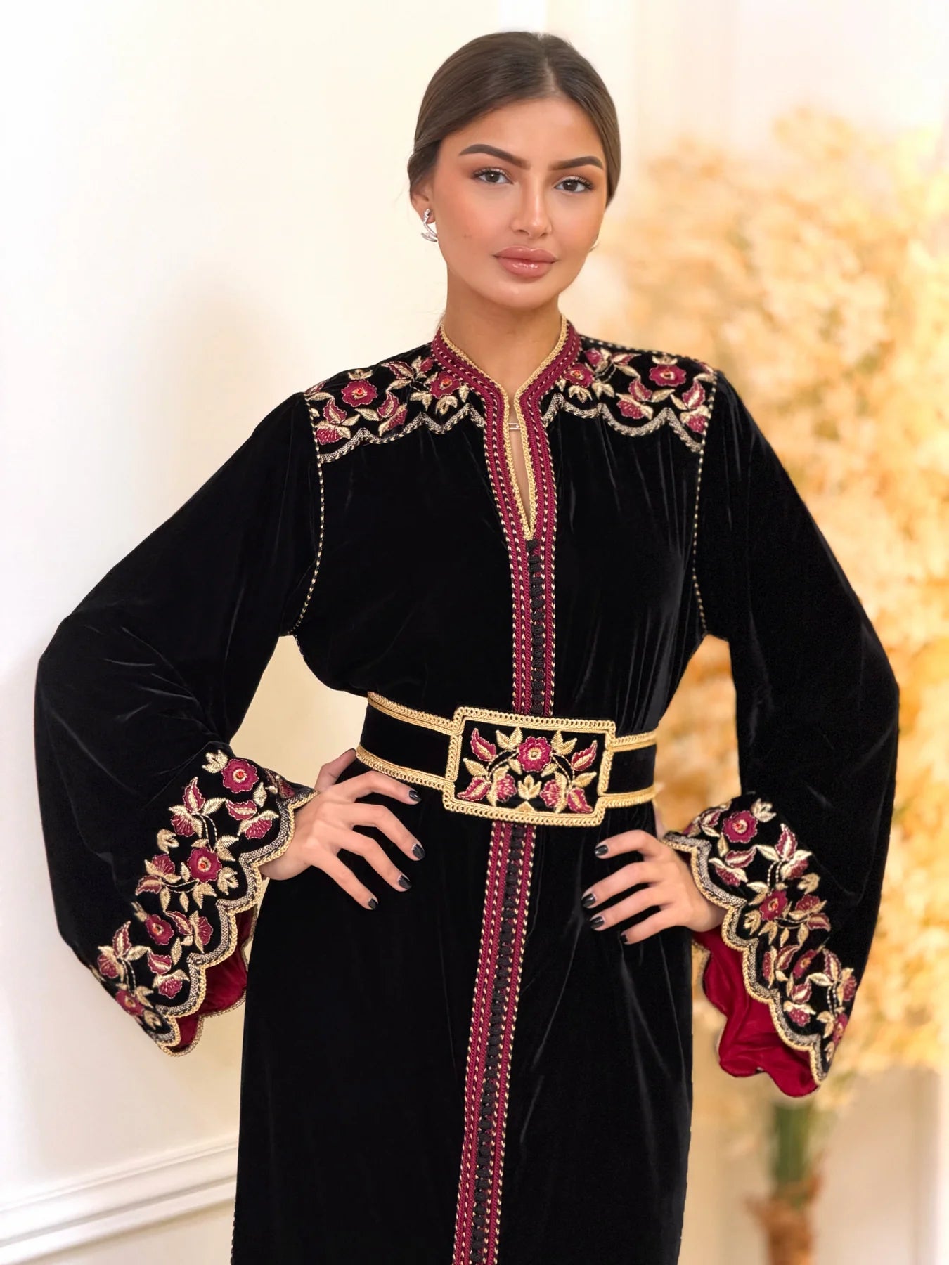Lamiaa Black Kaftan – Handcrafted Moroccan Dress