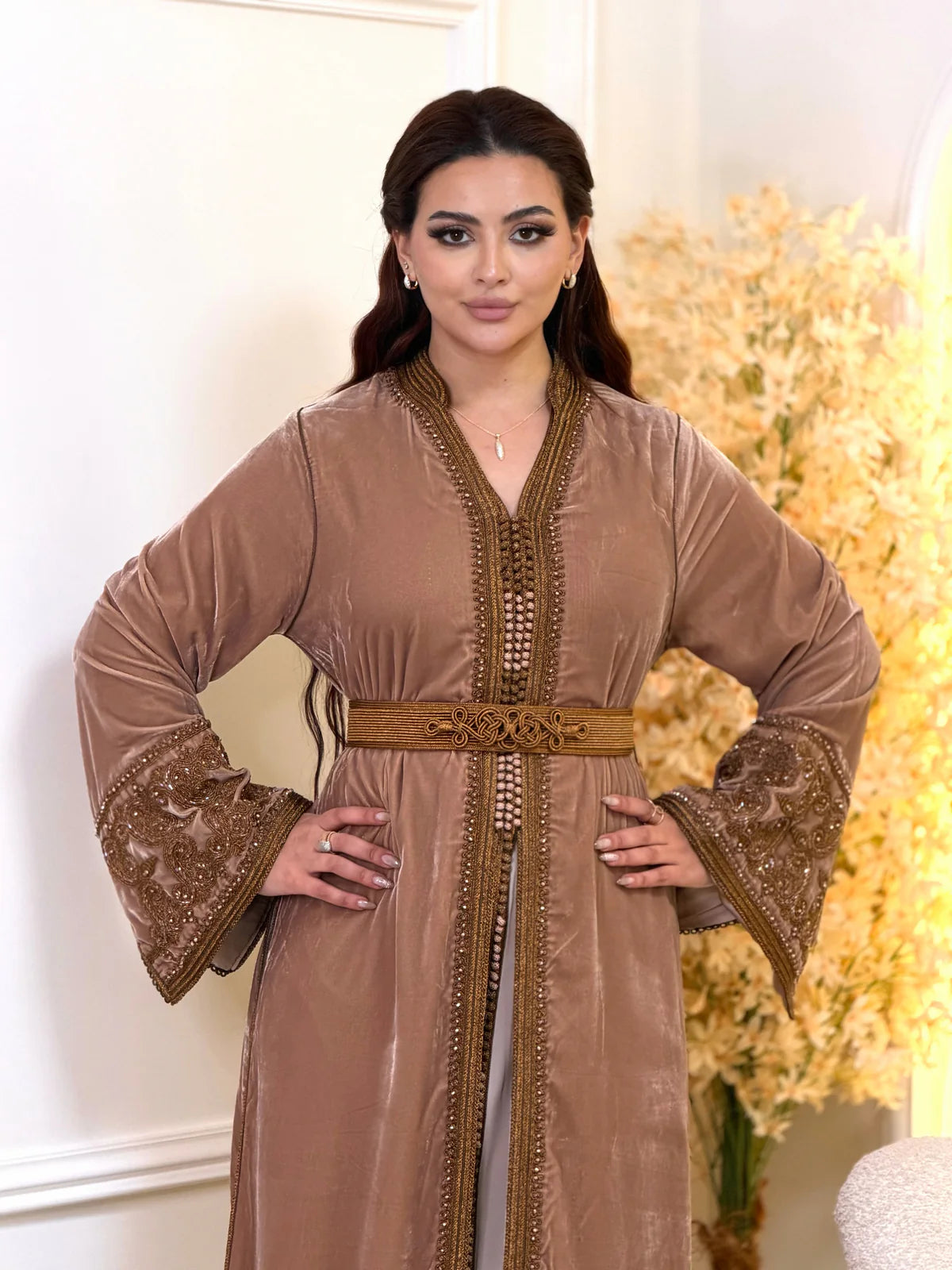 Khadija Brown Takchita – Two-Piece Moroccan Ceremonial Dress
