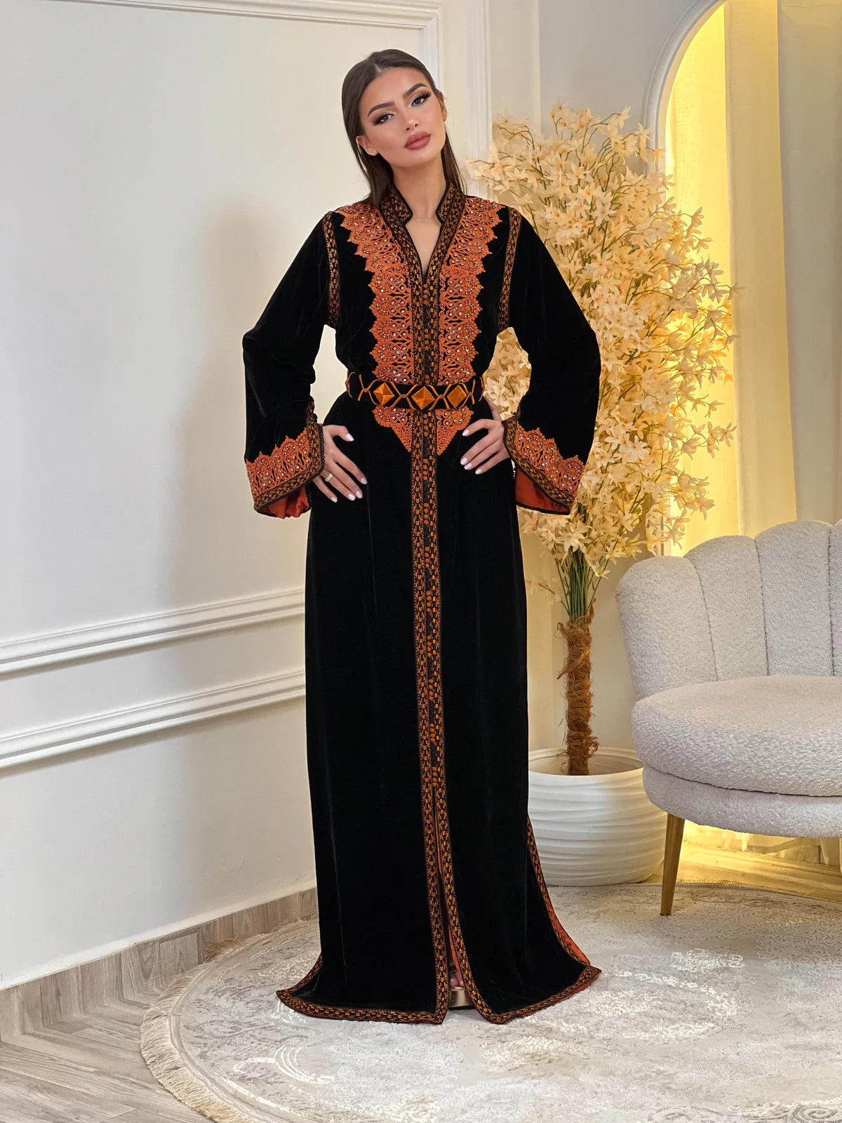 Kinda Black Kaftan – Handcrafted Moroccan Dress