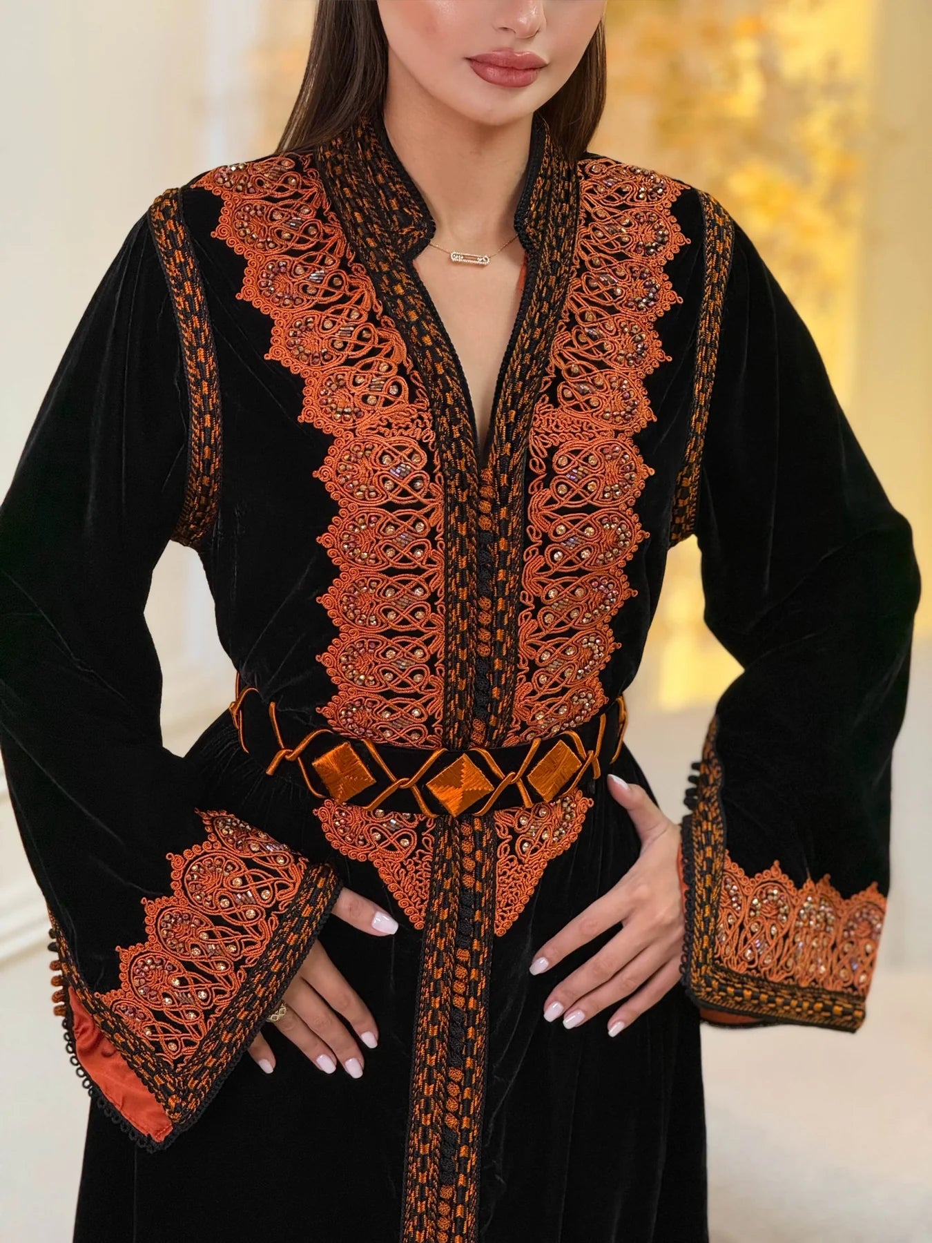 Kinda Black Kaftan – Handcrafted Moroccan Dress