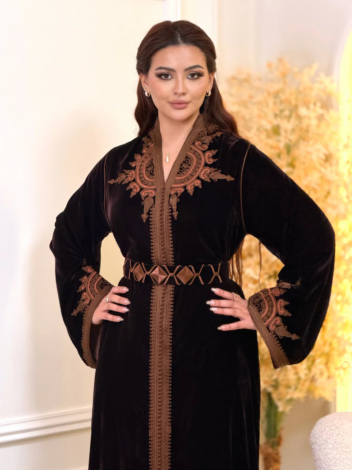 Ayla Black Kaftan – Handcrafted Moroccan Dress