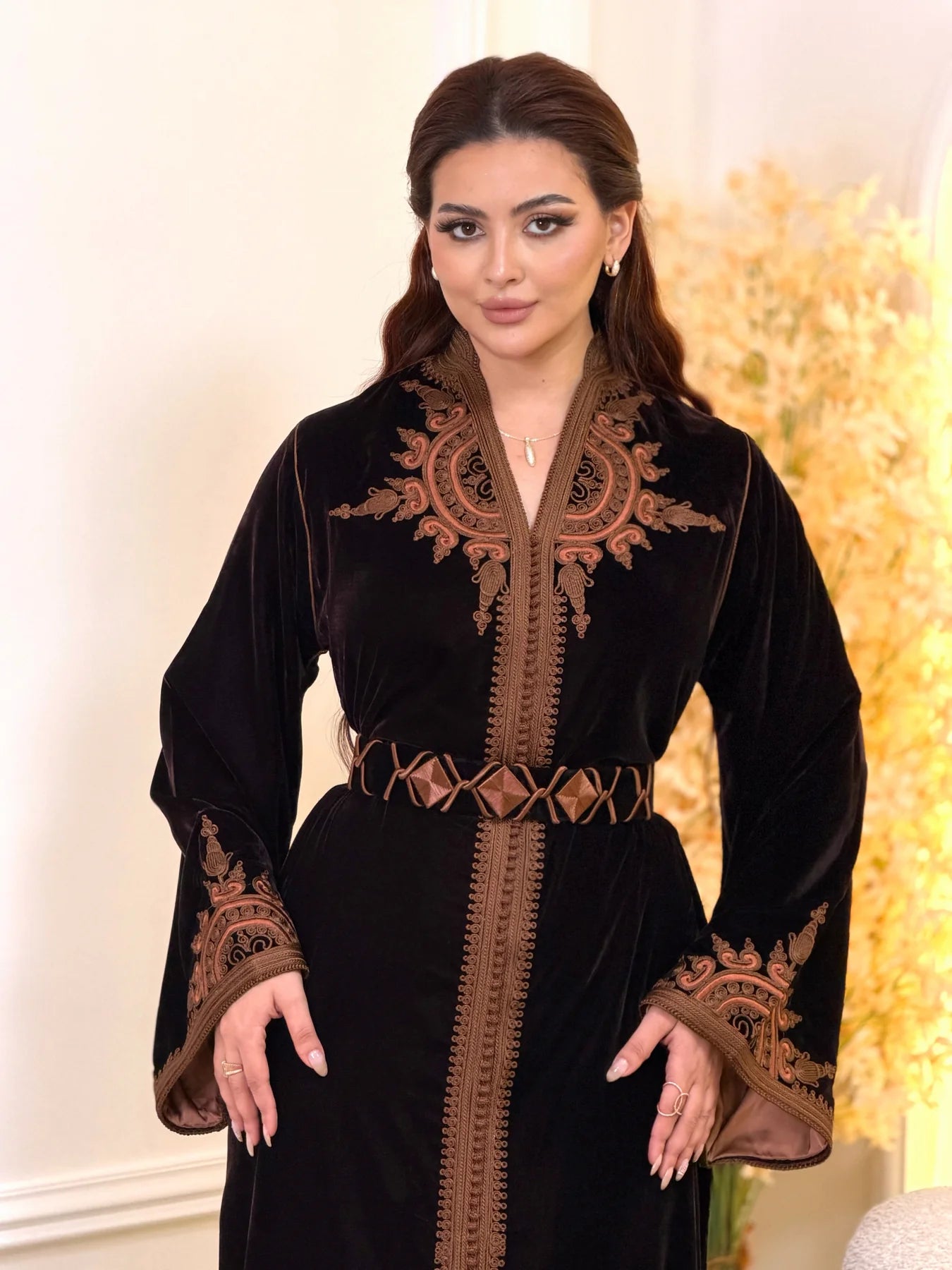 Ayla Black Kaftan – Handcrafted Moroccan Dress