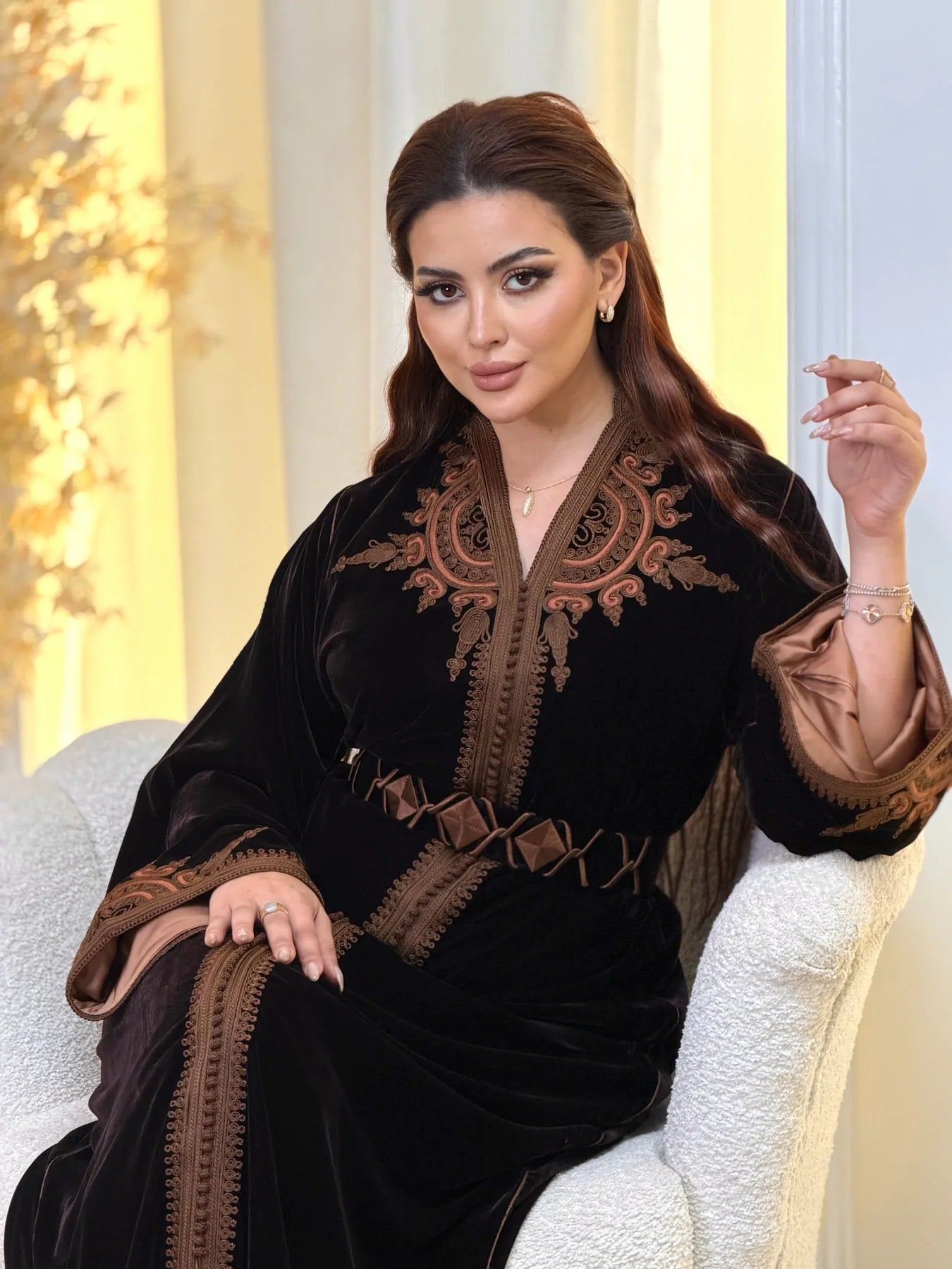 Ayla Black Kaftan – Handcrafted Moroccan Dress