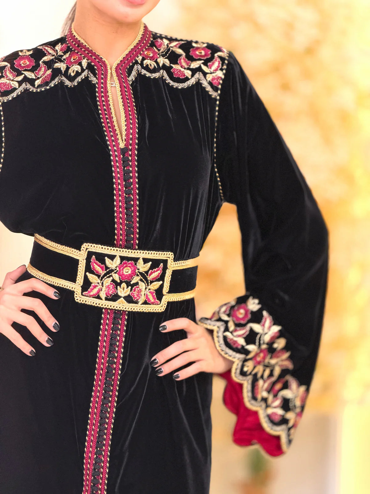 Lamiaa Black Kaftan – Handcrafted Moroccan Dress