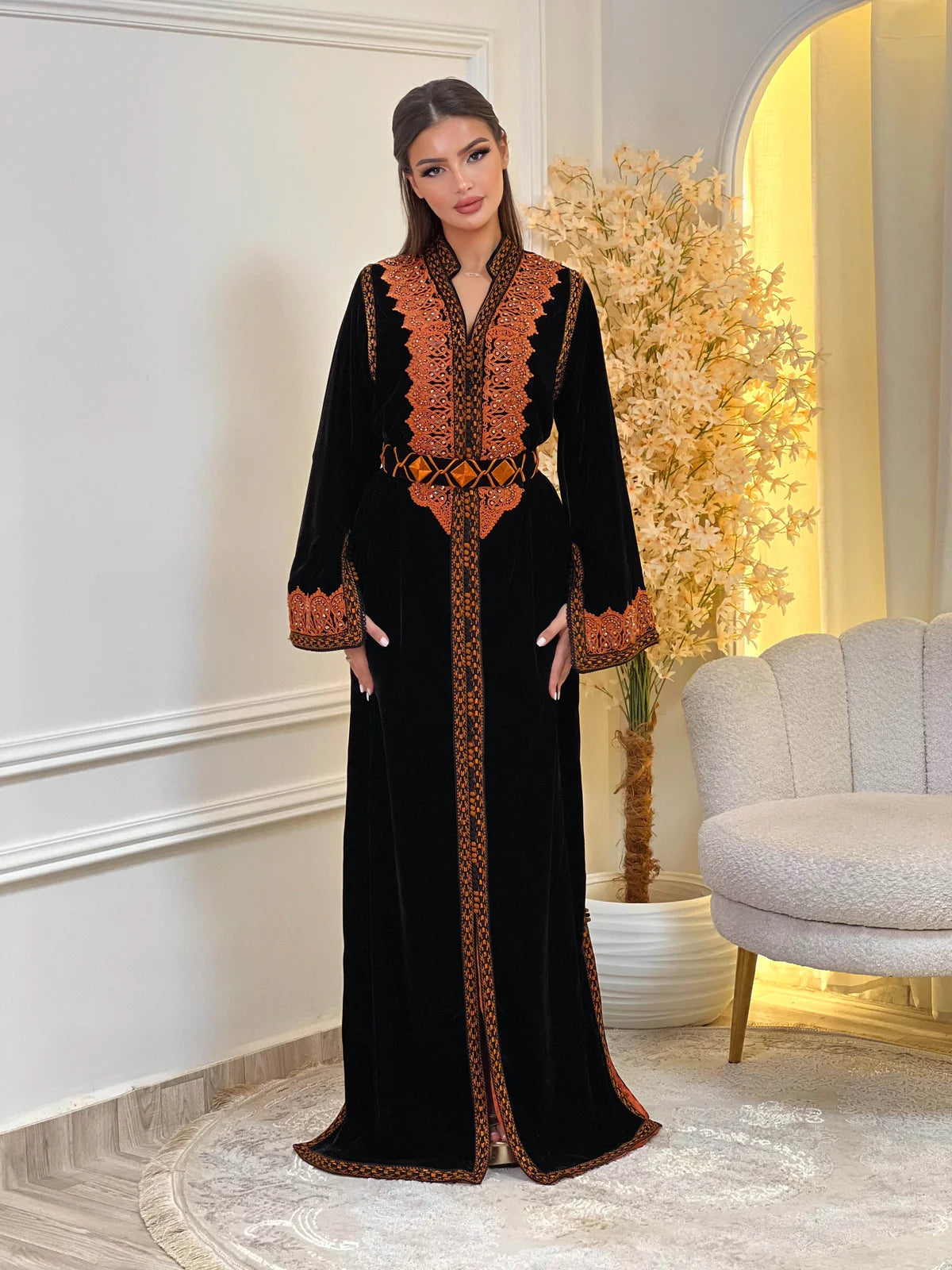 Kinda Black Kaftan – Handcrafted Moroccan Dress
