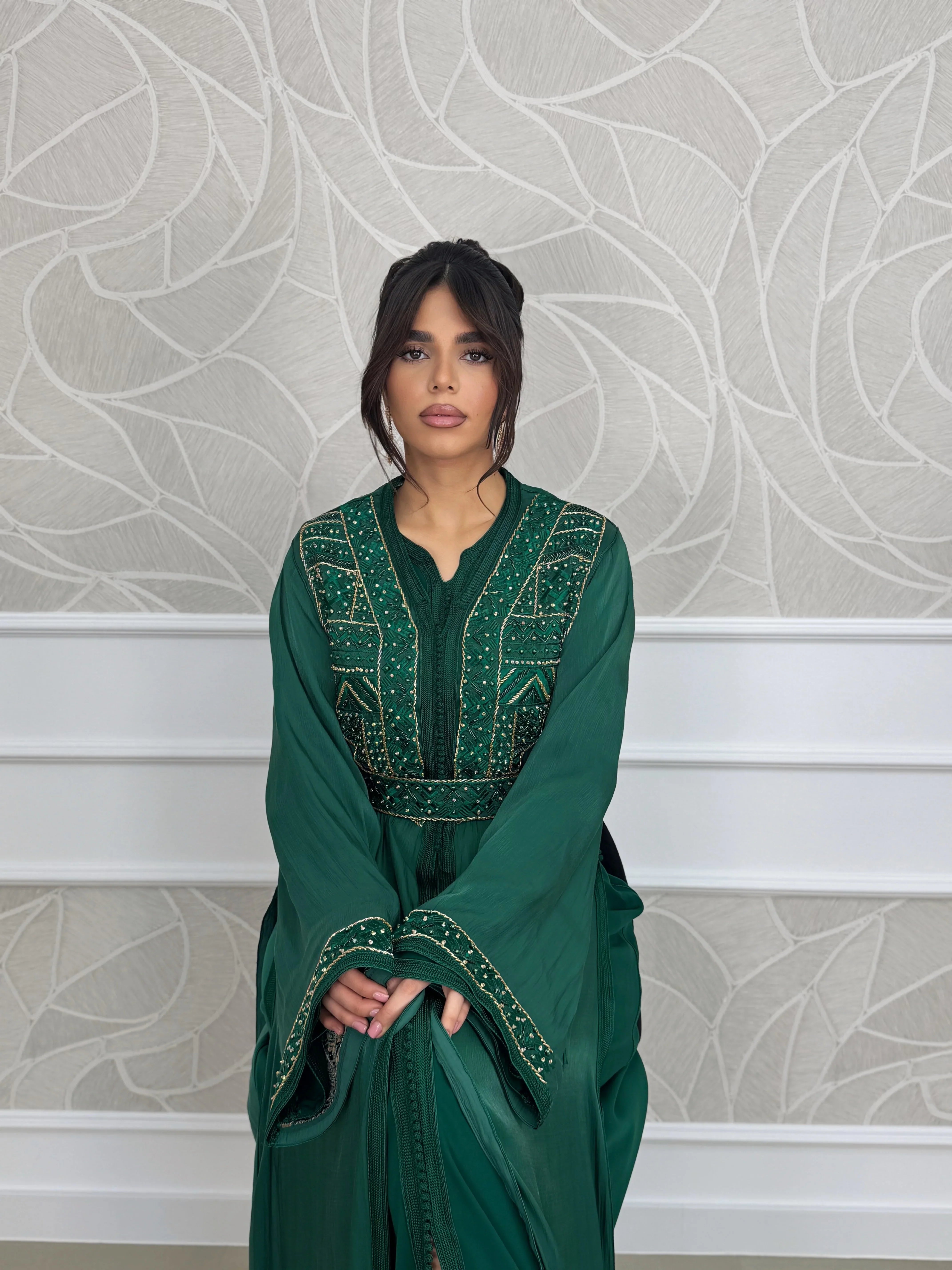 Norhane Green Takchita – Two-Piece Moroccan Ceremonial Dress