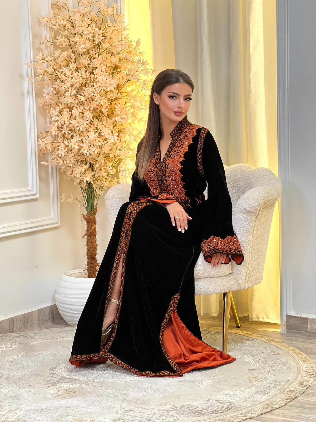 Kinda Black Kaftan – Handcrafted Moroccan Dress