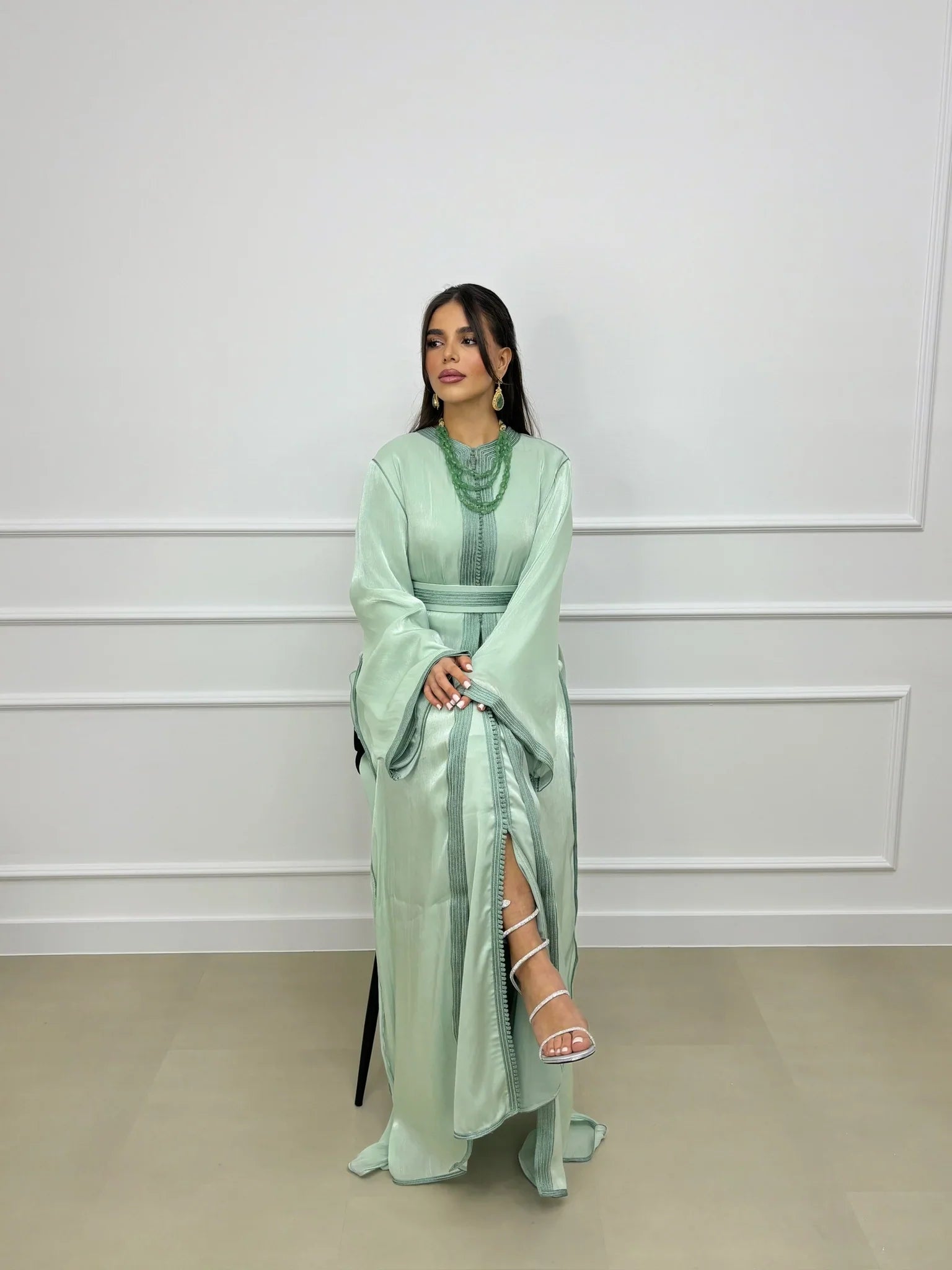 Souad Green Takchita – Two-Piece Moroccan Ceremonial Dress