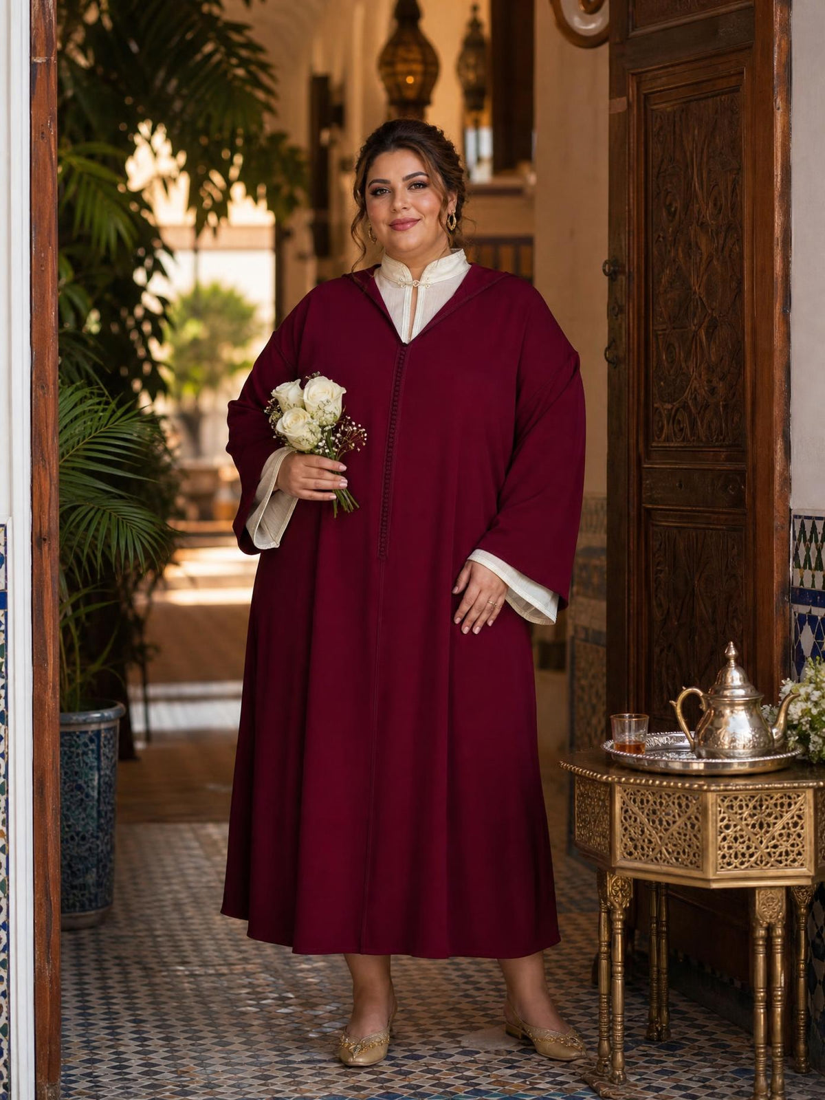 Warda Djellaba – Casual Moroccan Tunic for Everyday Comfort \u2014 plus-size model