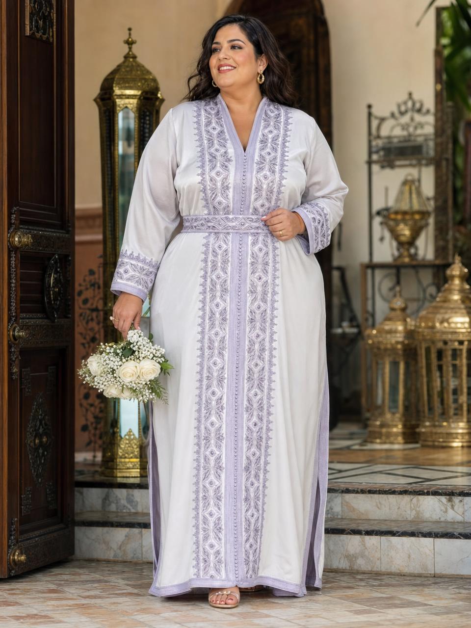 Saida Kaftan – Handcrafted Moroccan Kaftan Dress \u2014 plus-size model